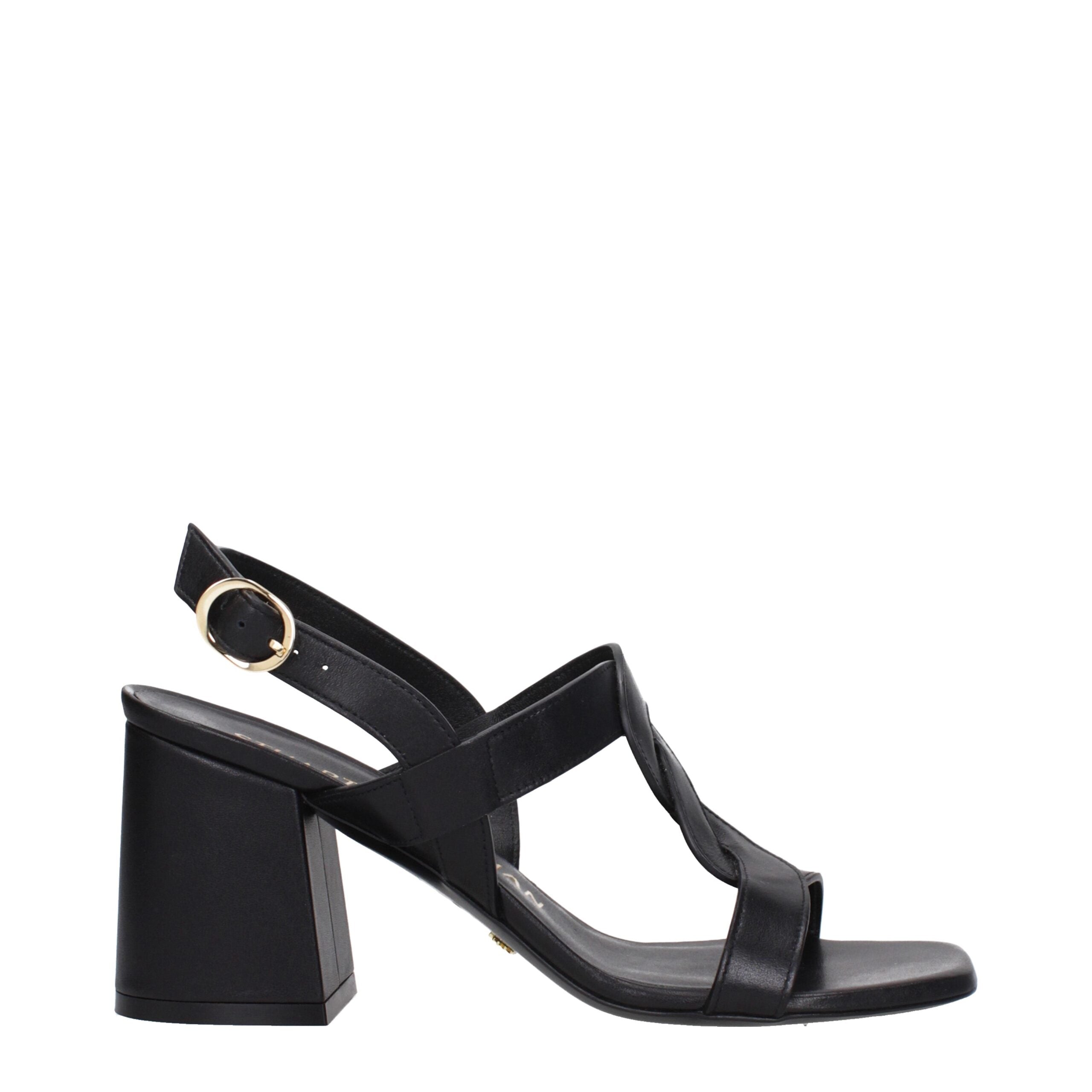 Stuart Weitzman Black Leather Sandal